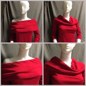 BCBGMaxAzria Red Off-Shoulder Top